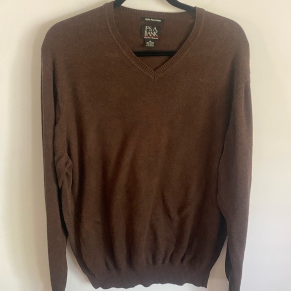 Jos. A. Bank Other - Jos. A. Bank Men's 100% Pima Cotton Brown V-Neck Sweater Preppy Academia